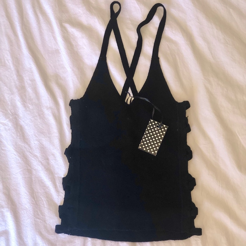 Poof V-Neck Ribbed Tank - Picture 3 of 5